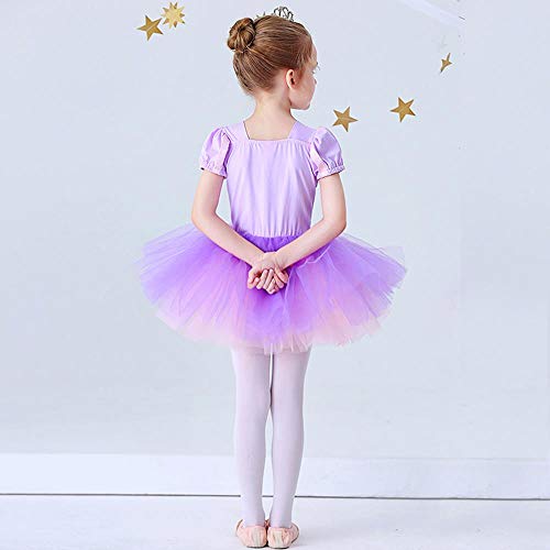 Lito Angels Disfraz Vestido Tutu Princesa Rapunzel Bailarina de Ballet para Niñas Pequeñas, Maillot de Danza Baile con Falda, Talla 3-4 años, Morado