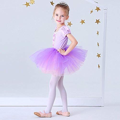 Lito Angels Disfraz Vestido Tutu Princesa Rapunzel Bailarina de Ballet para Niñas Pequeñas, Maillot de Danza Baile con Falda, Talla 3-4 años, Morado