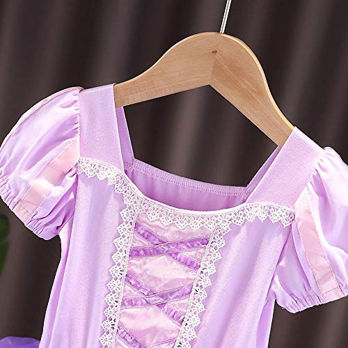 Lito Angels Disfraz Vestido Tutu Princesa Rapunzel Bailarina de Ballet para Niñas Pequeñas, Maillot de Danza Baile con Falda, Talla 3-4 años, Morado