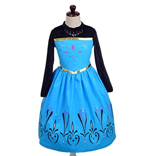 Lito Angels Vestido de Coronación de Princesa Elsa para Niñas Pequeños Disfraz de el Reino del Hielo Halloween Fiesta Cumpleaños con Capa Talla 4 a 5 años