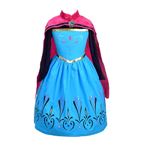 Lito Angels Vestido de Coronación de Princesa Elsa para Niñas Pequeños Disfraz de el Reino del Hielo Halloween Fiesta Cumpleaños con Capa Talla 4 a 5 años