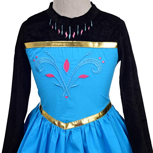 Lito Angels Vestido de Coronación de Princesa Elsa para Niñas Pequeños Disfraz de el Reino del Hielo Halloween Fiesta Cumpleaños con Capa Talla 4 a 5 años