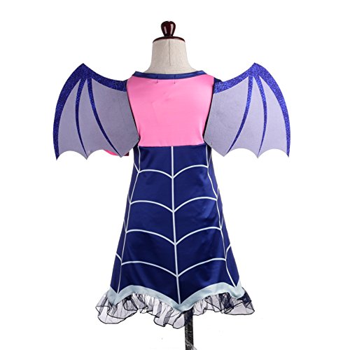 Lito Angels Vestido de Disfraz Vampirina para Niñas, con Alas de Murciélago Aro de Pelo, Talla 4-5 años, C