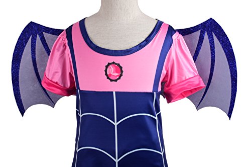 Lito Angels Vestido de Disfraz Vampirina para Niñas, con Alas de Murciélago Aro de Pelo, Talla 4-5 años, C