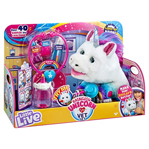 Little Live Pets Unicorn Vet Set Little Live Rainglow-Juego de Veterinario de Unicornio, Color. (Moose 28863)