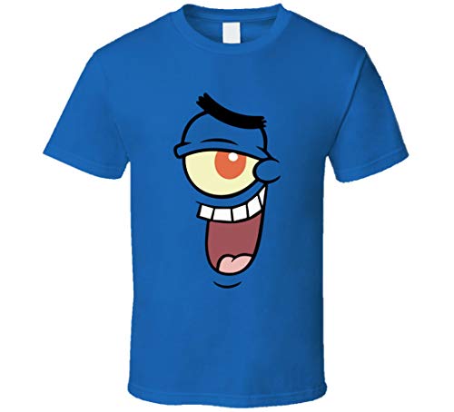 LIYUAN Plankton Bob Esponja Squaremants Big Face Disfraz de Halloween camiseta azul