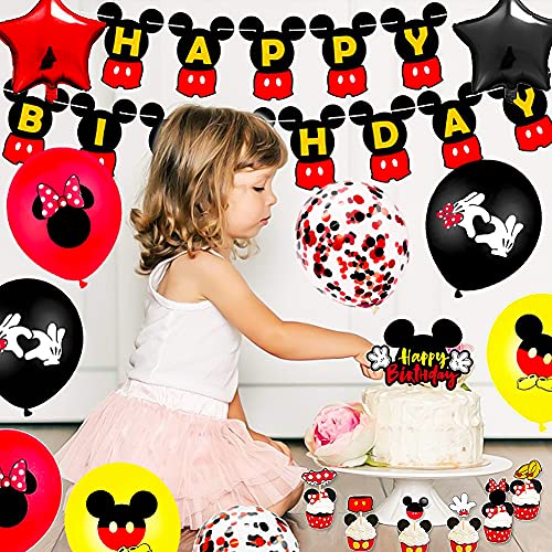 LLMZ Kit de Cumpleaños de Mickey Mouse Suministros de Fiesta de Minnie Mickey Decoraciones De Fiesta Temáticas De Minnie Para Fiestas, Cumpleaños, Baby Showers