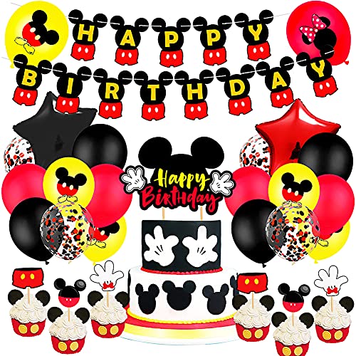 LLMZ Kit de Cumpleaños de Mickey Mouse Suministros de Fiesta de Minnie Mickey Decoraciones De Fiesta Temáticas De Minnie Para Fiestas, Cumpleaños, Baby Showers