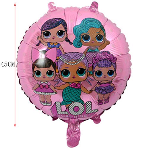 LOL Merbaby Sorpresa Muñeca Globo Globo para Baby Shower Fiesta de Cumpleaños de Cumpleaños Suministros de Decoración Regalo de los Niños Paquete de 4