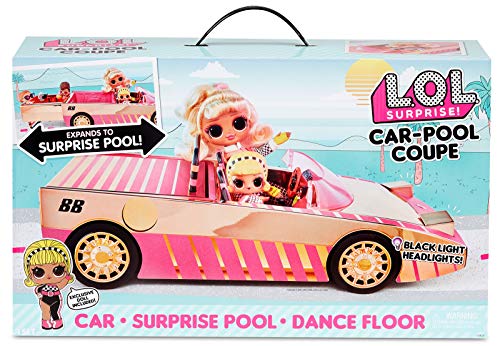 LOL Surprise Coche-Piscina con Muñeca Exclusiva, Incluye Coche Multicolor, Piscina Sorpresa, Pista de Baile con Luces Mágicas y Accesorios, Para Niños y Niñas a partir de 4 años