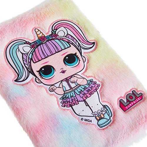 L.O.L. Surprise! Diario Secreto para Niña, Libretas Bonitas de Peluche con la Muñeca LOL Unicornio y Boli con Tinta Invisible, Libreta Pequeña, Diarios de Peluche, Regalos para Niñas