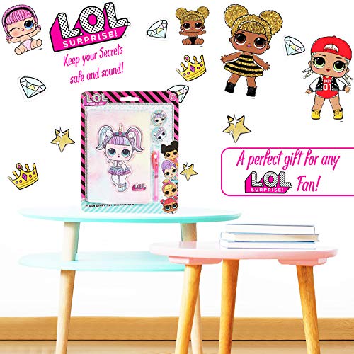 L.O.L. Surprise! Diario Secreto para Niña, Libretas Bonitas de Peluche con la Muñeca LOL Unicornio y Boli con Tinta Invisible, Libreta Pequeña, Diarios de Peluche, Regalos para Niñas