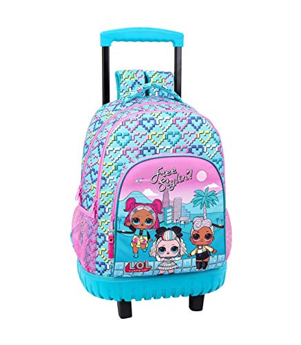 LOL Surprise Hearts Mochila Grande con Ruedas, Carro Fijo, Multicolor, Trolley