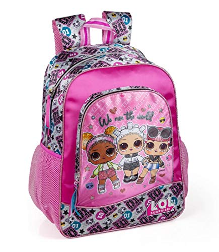 LOL Surprise - Mochila infantil (39 x 32 x 15 cm), diseño con purpurina