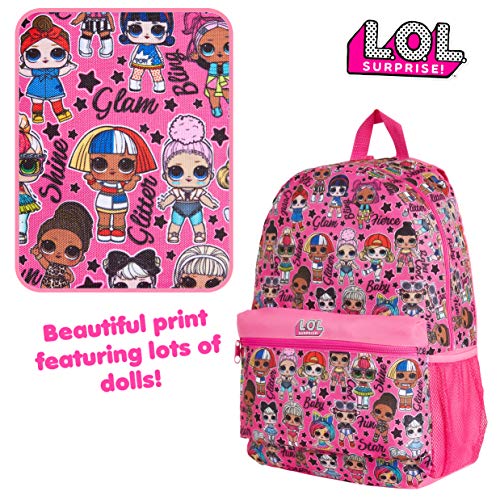 L.O.L. Surprise! Mochila Niña Rosa con Muñecas LOL OMG, Mochilas Escolares Juveniles, Bolsa Infantil Guarderia, Accesorios Escolares LOL, Regalos para Niñas