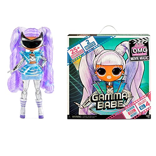 LOL Surprise OMG Movie Magic GAMMA BABE - Muñeca de moda con 25 sorpresas y set de cine/teatro - Serie 1 - Incluye ropa, accesorios y más - Coleccionable - Edad: 4+ años