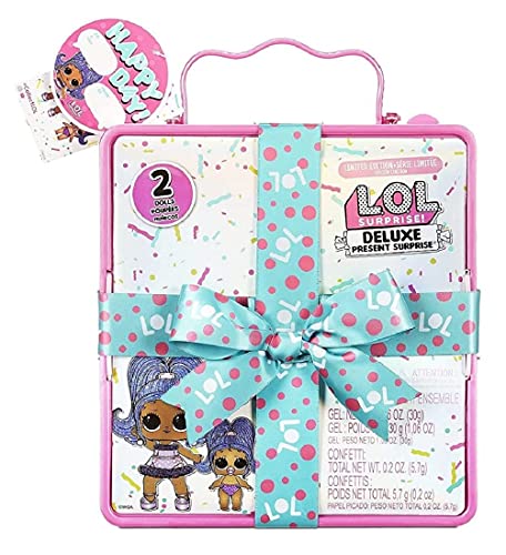 LOL Surprise Present Surprise Deluxe Edición Limitada - Regalo temático de fiesta de pijamas con 2 muñecas, ropa y accesorios - Serie 2 - Muñecas coleccionables para niños a partir de 3 años