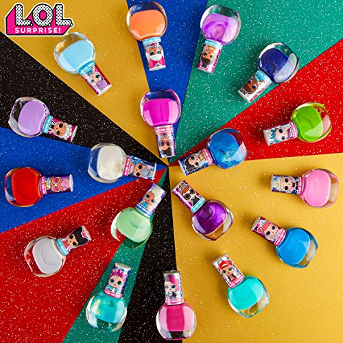 L.O.L. Surprise! Set Esmalte Uñas para Niñas, Kit de Uñas de Las Muñecas LOL, 18 Pintauñas Niñas Lavable con Agua, Regalos para Niñas 5+