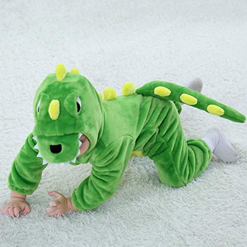 LOLANTA Disfraz de Dinosaurio bebé, Pijama Onesie de Franela con Capucha de Vaca Fox, Disfraz de Halloween Regalo de cumpleaños de Navidad