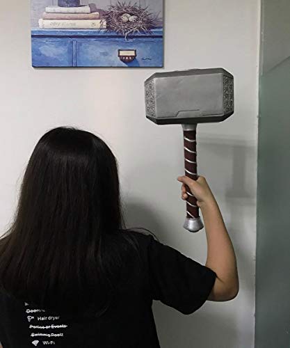 Lonme 44cm Thor's Hammer PU Foam 17" El Martillo de Thor Thunder Hammer Toy Collectors Cosplay Prop Fancy Dress Weapon