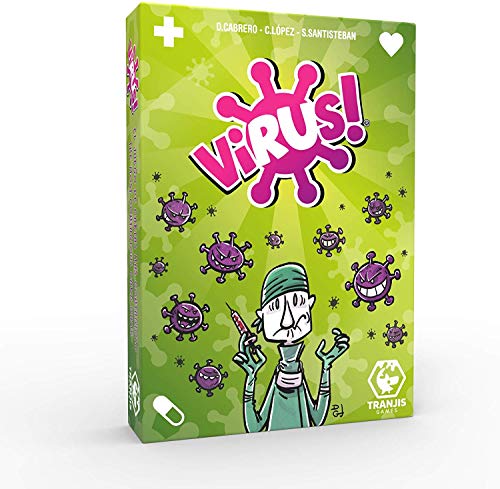 Lote de 2 juegos Virus + extensión Virus 2 Evolution + 1 Regla de gato de madera Blumie