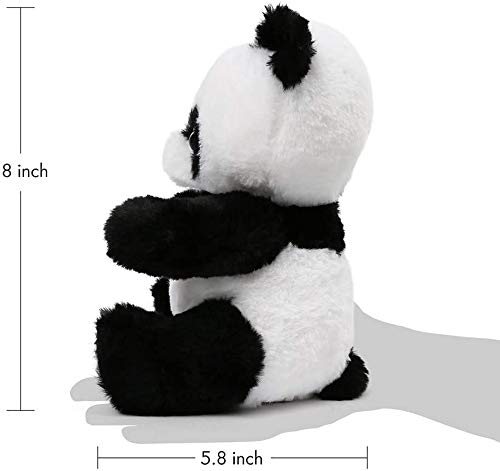 LotFancy Animales de Peluche de Panda de 8 Pulgadas (Altura 22cm) , Peluche de Panda de Peluche Suave, Juguetes de Peluche de Animales de Peluche para Niños Regalo para el Día de Cumpleaños