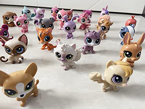 LPS 10 Piezas/Set Pet Shop Juguetes,Tienda de Mascotas Juguete 3-6cm niños Juguetes para niños Regalo LPS Cat Pet Shop Mini Figuras Juguetes Animal Gato Perro pájaro Figuras de acción