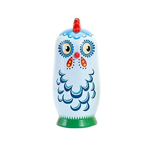 LUAN Matrioska 5 unids/Set Russian Animal Chicken Nesting Dolls Matryoshka Kids Toy Decoración para el hogar Padre-niño Juego de Regalo de Juguete Interactivo para niños Muñecas Rusas Matrioska