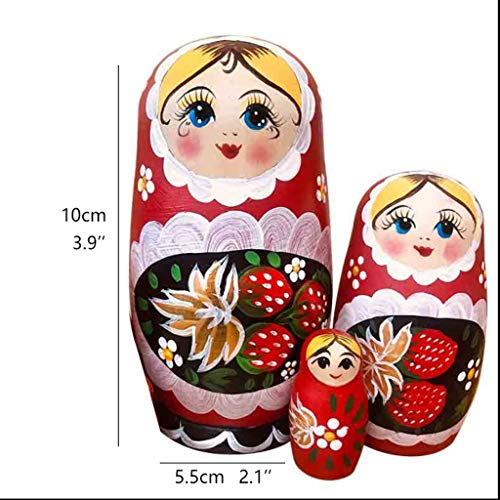 LUAN Matrioska Matryoshka Stacking Nesting Set Niños Hecho a Mano Juguetes Kids Room Halloween Wishes Gift Newing Dolls Muñecas Rusas Matrioska (Color : Red)