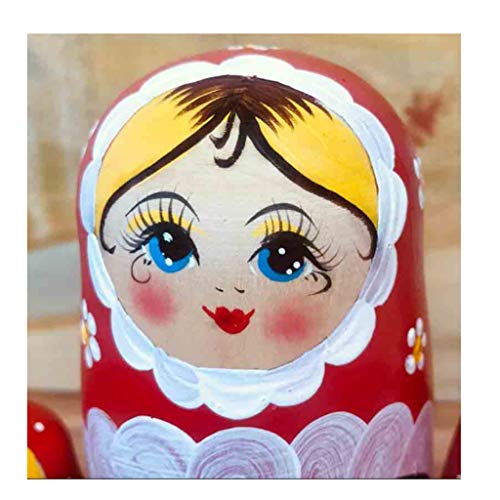 LUAN Matrioska Matryoshka Stacking Nesting Set Niños Hecho a Mano Juguetes Kids Room Halloween Wishes Gift Newing Dolls Muñecas Rusas Matrioska (Color : Red)