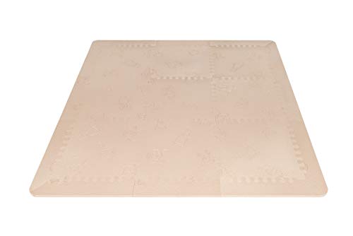 LuBabymats - Alfombra puzzle infantil para bebés de Foam (EVA), suelo extra acolchado para niños, Color Beige