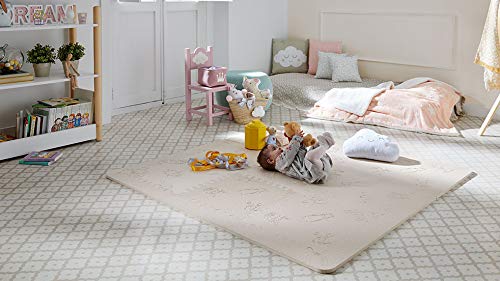 LuBabymats - Alfombra puzzle infantil para bebés de Foam (EVA), suelo extra acolchado para niños, color Beige