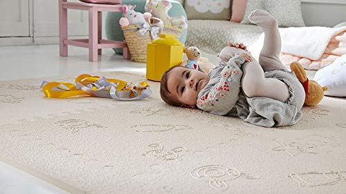 LuBabymats - Alfombra puzzle infantil para bebés de Foam (EVA), suelo extra acolchado para niños, Color Beige