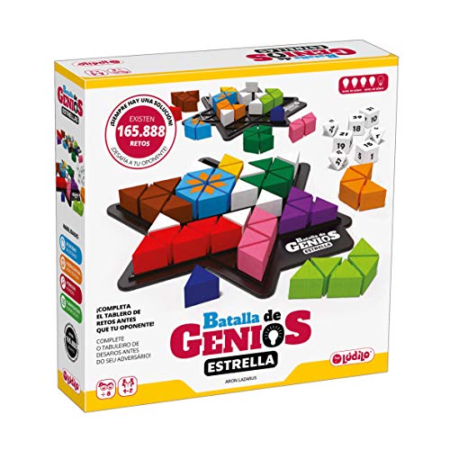 Lúdilo- Batalla de genios Stars, Rompecabezas, Mesa Educativo, Puzzles para niños con Piezas de Madera, Juegos Tablero, Potencia la lógica y Velocidad (80955)