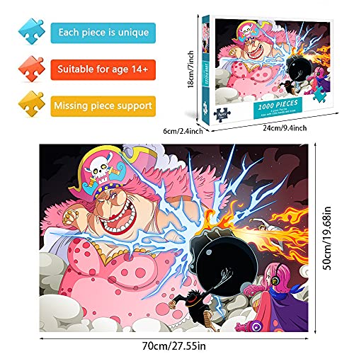 Luffy vs Bigmom Jigsaw 1000 piezas One Piece 1000 piezas Rompecabezas DIY Jigsaw Juegos divertidos para padres e hijos regalo de cumpleaños - Anime 70x50cm