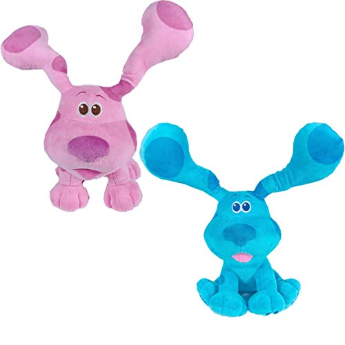 LuLezon 2PC Peluche ¡Las Pistas De Blue Y Tú! Beanbag Plush Doll Blue Pink Dog Juguetes De Peluche 20CM