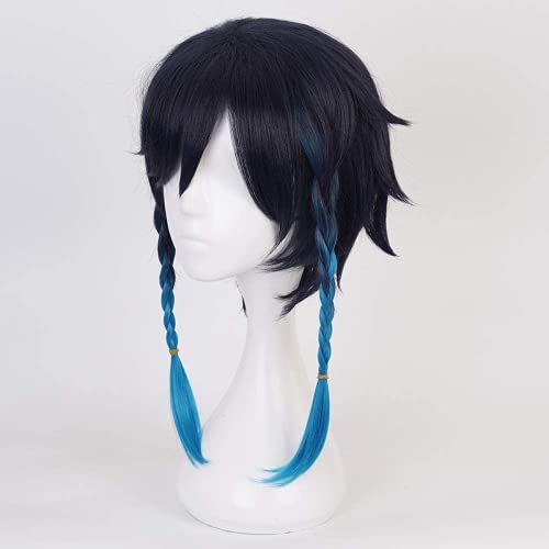 Lusha Venti pelucas de disfraz de cosplay, pelo sintético de anime con gorro de peluca gratis