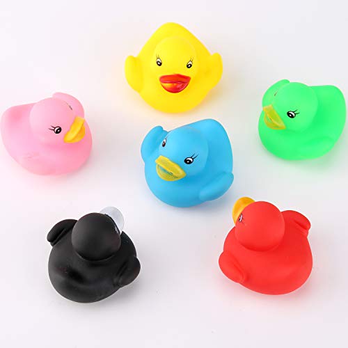 LUTER 48 Piezas Patos de Goma, Flotador y Chirrido, Pequeños Patos Coloridos, Juguetes de Bañera para Ducha / Cumpleaños / Suministros para Fiestas