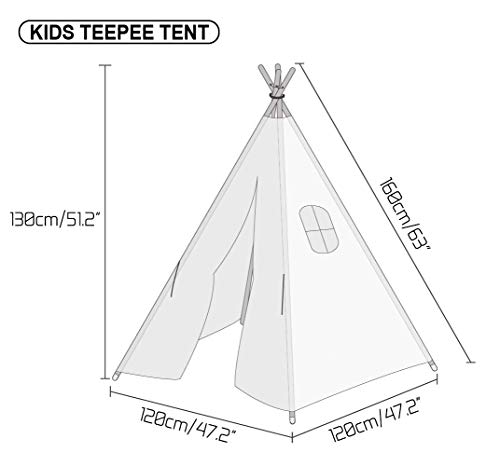 LUVODI Tipi Infantil,Tienda Campaña Infantil Indios Plegable Tienda Tipi Infantil Niña Regalo para Bebes Tipi Indio para Niños con Ventana en Interior Exterior Rosa 120x120x160cm