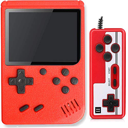 Lvozize Consola Retro, Consola de Juegos Portátil con 400 Juegos Clásicos Pantalla 3 Pulgadas Soporte TV 2 Jugadores Regalo de Cumpleaños Navidad para Niños Amigos Adultos-Rojo