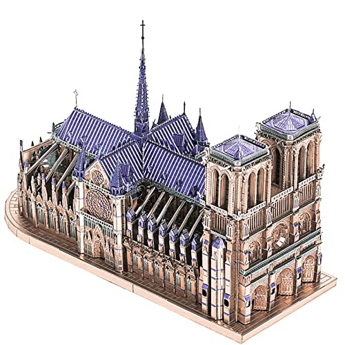 LWKBE Rompecabezas 3D para Adultos Movible Notre Dame de Paris Church Modelo Kits Gran desafío Francés Catedral Cerebro Arquitectura Arquitectura Edificio Rompecabezas, 382 Piezas