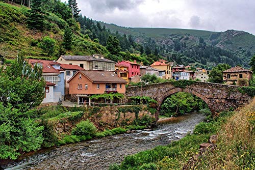 LYBSSG Puzzle Rompecabezas de 1000 Piezas para Adultos Rompecabezas de Madera Paisaje de Asturias, España Rompecabezas DIY Juego Educativo de Rompecabezas Niños Juegos Familiares Regalo