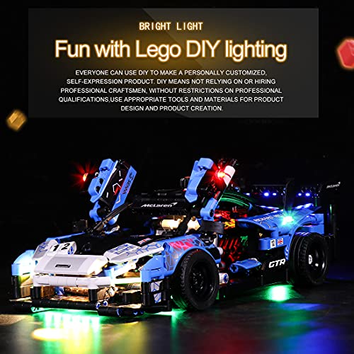 LYCH Juego de iluminación LED para coche de carreras Lego Technic McLaren Senna GTR, compatible con LEGO 42123, sin juego Lego.