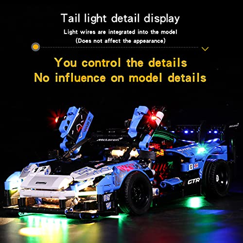 LYCH Juego de iluminación LED para coche de carreras Lego Technic McLaren Senna GTR, compatible con LEGO 42123, sin juego Lego.