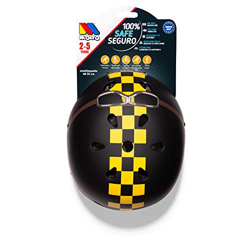 M MOLTO Casco Infantil para niños Negro Glass