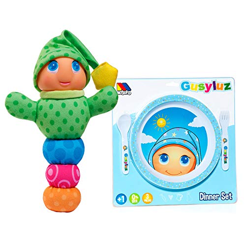 M MOLTO Gusyluz®. Peluche con luz para Dormir. Opción con vajilla incluida. (Gusyluz + Vajilla)