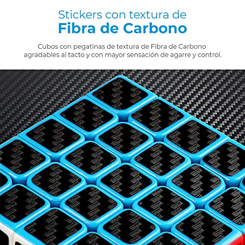 MAGIC SELECT Cubo Mágico 3x3 Clásico Meilong Moyu Cubing Classroom Fibra de Carbono, Sticker Antideslizante con Giro más rápido, fácil y Suave, Rompecabezas 3D, Principiantes y Profesionales