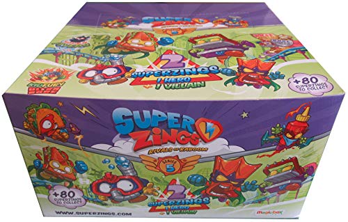 Magicbox - SZ5TW0201 - Super Zings Box completo 30 bolsitas con 2 personajes cada una original Rivals of Kaboom Serie 5 - Multicolor - 3 cm