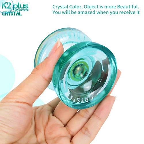 MAGICYOYO Yoyo para niños K2 PLUS, Sensible yoyo para principiantes, proposito doble, con Rodamiento KK de repuesto para intermedios avanzados, removedor de cojinetes, bolsa, 5 cuerdas de yoyo (verde)