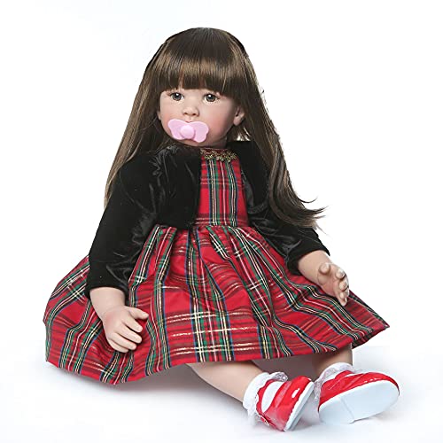 MAIDEDOLL Reborn Muñecas de bebé de Vinilo de Silicona Suave Realista Recién Panda Coat Negro Zapatos de Pantalones Nacido para niños Mayores de 3 años Juguete (60CM)